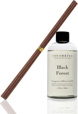 Refill - Black Forest Scented Reed Diffuser Oil with 8 Sticks, Home Fragrance