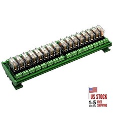 DIN Rail Mount AC/DC 24V Control 16 SPDT 16Amp Pluggable Power 16 Channel 24V