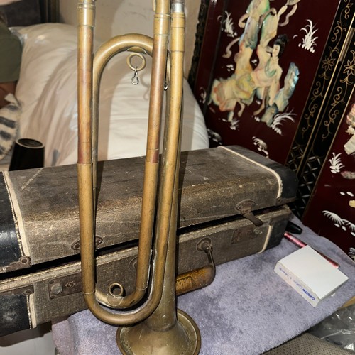 U.S Regulation Rexcraft Bugle Brass Horn w/ Mouthpiece USA Military ...