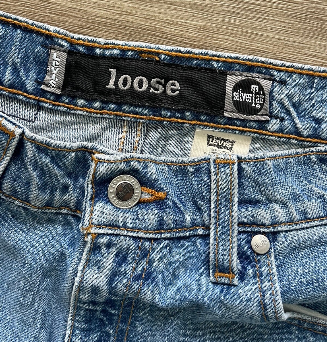 Vintage Levi's Silver Tab Loose Baggy Tapered Jeans Size 9 Jr 90s