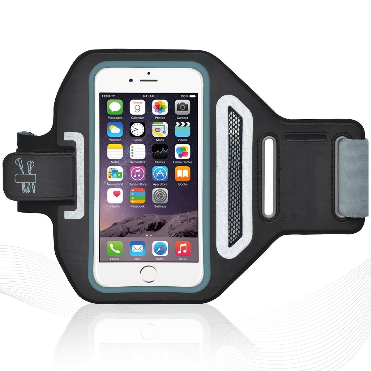 iPhone 6/6S Plus Black Lycra Armband Running Reflective