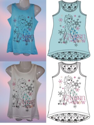 Disney Frozen Elsa Eiskönigin T-Shirt Sommer Ärmellos Gr.98-134 cm | JV33