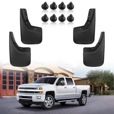 4pcs Front Rear Mud Guards 56886 For 2014 15-2019 Chevy Silverado 1500/2500/3500
