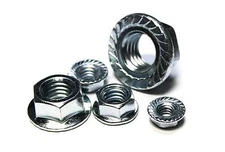 (100) 7/16"-14 HEX FLANGE NUTS SERRATED - ZINC
