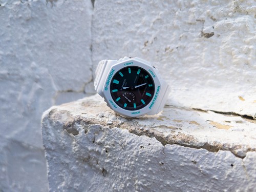 Orologio da polso personalizzato mod Casio G-Shock CasiOak dipinto a mano GA-2100 Tiff Blue Mods - Foto 6 di 7