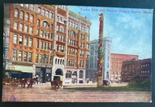Mint USA Picture Postcard Totem Pole & Pioneer Square Seattle Washington