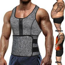 Men Sauna Suit Sweat Vest Waist Trainer Body Shaper Compression Sports Tank Top