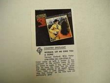 VERNON OXFORD original 1967 music biz promo lp review WOMAN LET ME SING YOU...