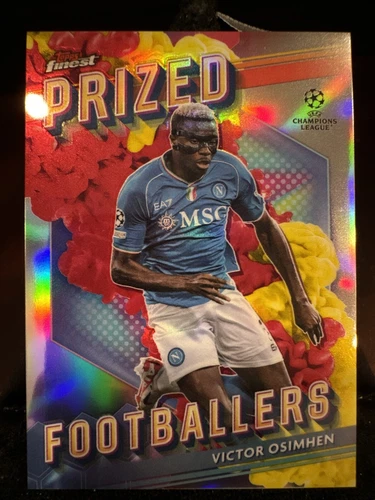 Victor Osimhen 2023-24 Topps Finest Prized Footballers Fusion Yellow/Red (1:310)