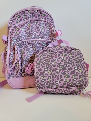 Gymboree Pink Cat Leopard Backpack lunchbox Set NWT Retail