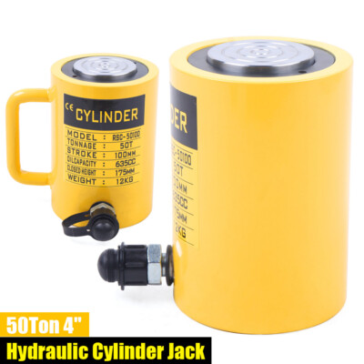 #ad #ad 50 Ton Hydraulic Cylinder Jack Single Acting 4quot; 100mm Stroke Lifting Jack Ram $105.64