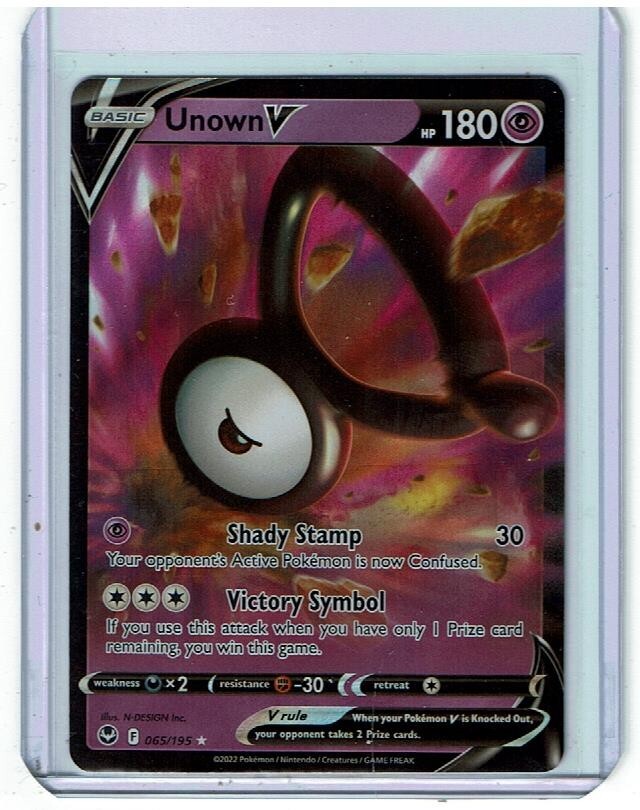 vons pokemon cards Unown V - Full Art - Ultra Rare - Pokemon - Silver Tempest - 065/195