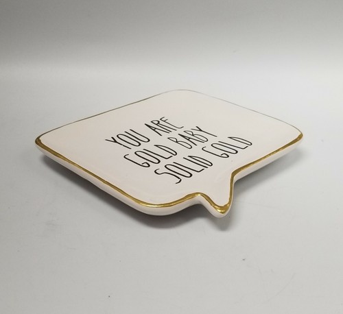 "You Are Gold Baby Solid Gold" Positive Saying Text Trinket Tray Gift white gold - Picture 6 of 12