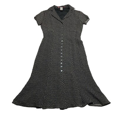 green emerald velvet dress Women's Dress Crewneck Long Sleeve Flowy Hem Patchwork Dots Below Knee Loose Oversize Fall GZ277 Brown main image 1