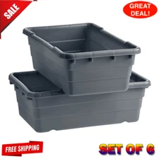 6 PACK Meat Lug 15" x 25'' x 8'' Storage Food Tote Commerical Proccesing Tub Bin