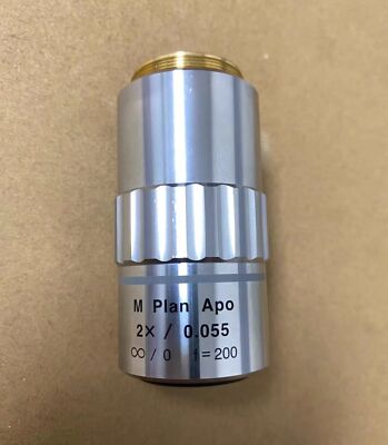 1PC used mitutoyo M Plan Apo 2x/0.055 bright field microscopic objectivebda