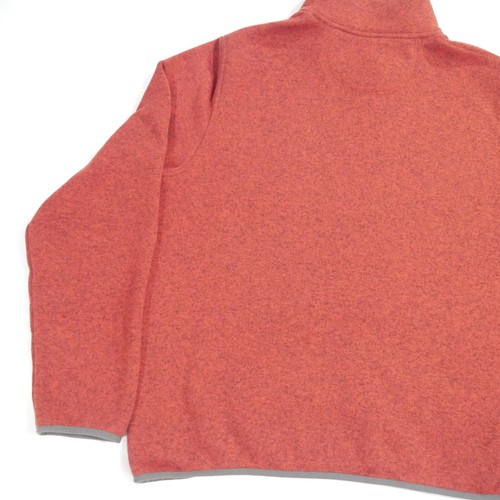 LL Bean Quarter T-Snap Pullover Fleece Sweater Mens Sz L Reg Terracotta Red - Picture 15 of 19