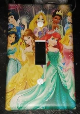 Custom Handmade Disney Princesses - Single Toggle Light Switch Cover