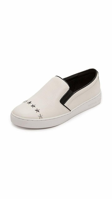 michael kors silver slip on sneakers