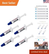 5-Pack Thermal Paste with High Conductivity - 1.5g Syringe for CPUs/GPUs