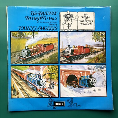 Johnny Morris RAILWAY STORIES #2 (Thomas Tank Engine) Children's LP Rev Awdry G+