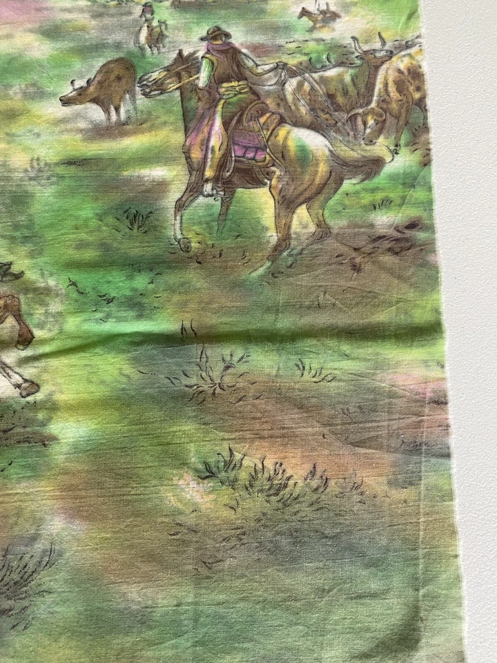 Tela de algodón vintage "Western Roundup" Millworth Converting Corporation Foto 4 de 4