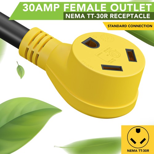 Generator Adapter Cord 3-Prong Twist Lock 30A L5-30P Male to RV 30A TT-30 Female - Picture 3 of 12