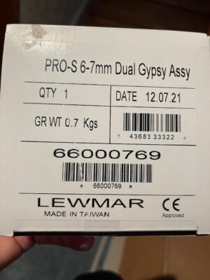 Lewmar PRO-S 6-7mmDual Gypsy Rope/Chain Assy  - 1/4'' 66000769 UPC 743683333224