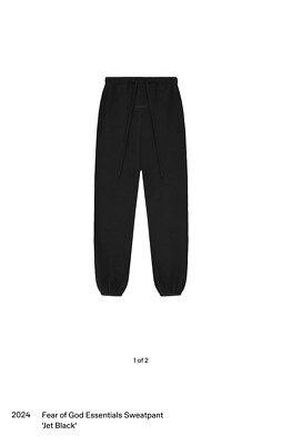 Fear Of God Essentials Sweatpants 'Jet Black' Size Small Men