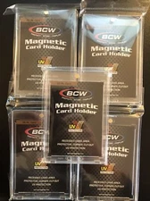 (5) BCW 35 PT One Touch Thick Card 35pt Magnetic Card Holder Pro UV! Ships Fast!