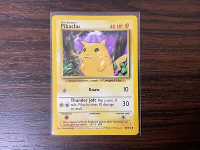 English Pokemon Card Pikachu 58/102 Base Set ☆Vintage TCG Wizards
