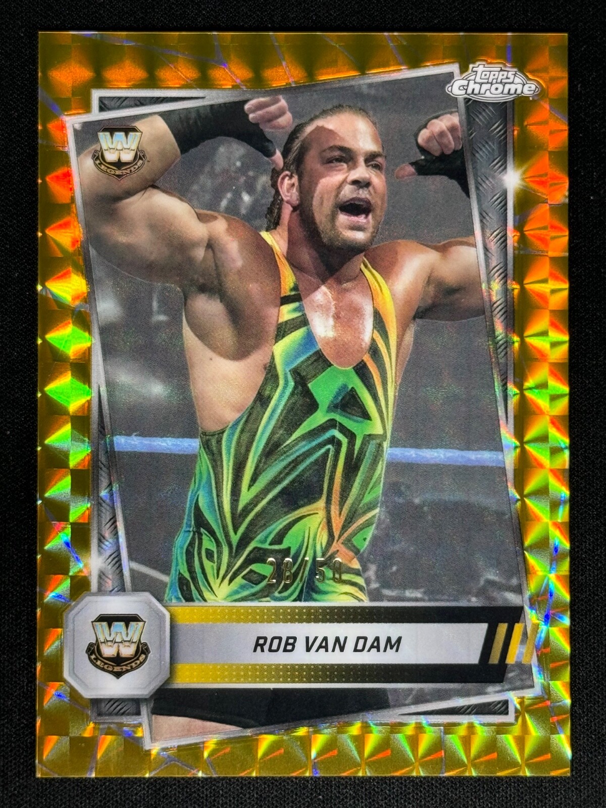 Rob Van Dam 2025 Topps Chrome Wwe 163 Gold Geometric Refractor 50