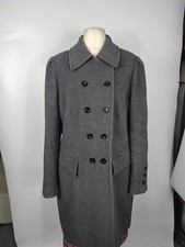 Fuchs Schmitt Womens Grey Wool Cashmere Overcoat Long Jacket Size 16