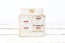 Vintage 1930s Marx Pretty Maid Toy Oven, Metal Enamel Tin Range Kitchen Stove