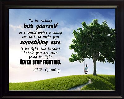 E.E. Cummings To Be Nobody Print Picture or Framed Wall Art