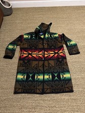 Amazing Vintage BEAVER STATE PENDLETON Wool Aztec Colorful Southwest Trench Coat