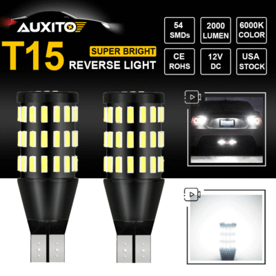 JDM ASTAR 2x 54-SMD 921 912 6000K White Back Up Reverse LED Lights Bulbs CANBUS