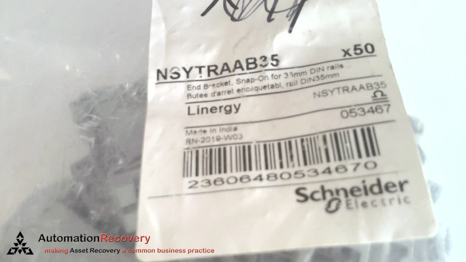 SCHNEIDER ELECTRIC NSYTRAAB35 END BRACKET, CLIP-ON, SEE DESC #325876 - Image 3 of 3