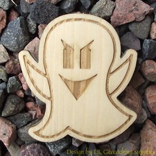 Virtual Geocache Ghost Trackable Wooden Nickel Shaped, Unactivated 