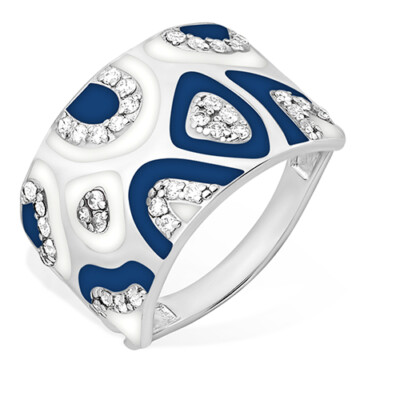 Finger ring ring silver with enamel maritime women's ring real jewelry by Secretforyou