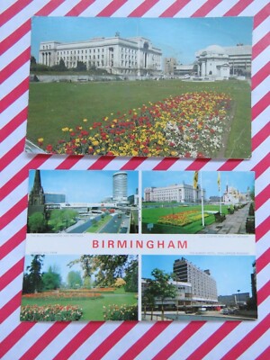 2 Vintage 1985 Birmingham Multi View + Other Real Photo Postcards