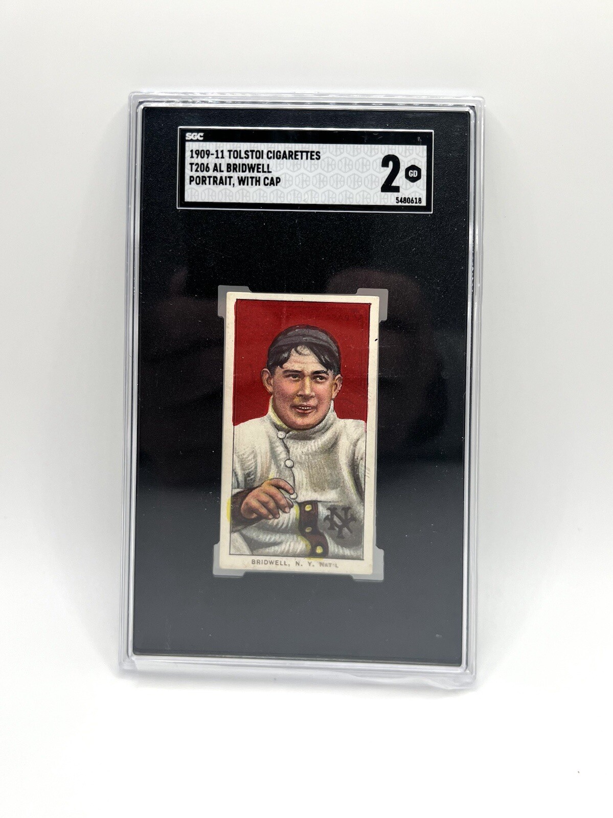 1909-11 T206 - Tolstoi - AL BRIDWEL (Portrait - W/cap) - SGC 2