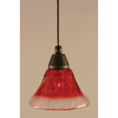 Toltec Lighting Cord Mini Pendant, 7' Raspberry Crystal Glass - 22-DG-756