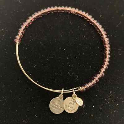 Alex and Ani Bracelet Brilliance Bead Aurelia Gold tone energy purple