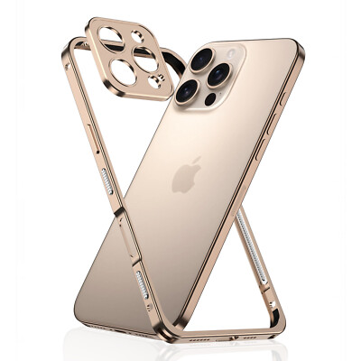 For iPhone 16e 16 15 14 13 17 Pro Max Shockproof Metal Bumper Case Camera Cover