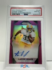 2017 Panini Prizm Aaron Jones #RARJN PSA 10 RC Rookie Autograph Pink Prizm AUTO