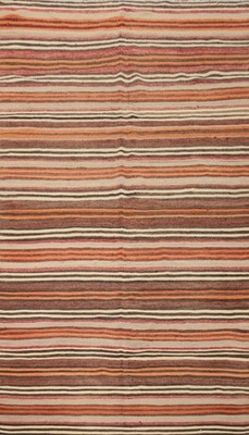 Striped Kilim Area Rug 5x9 Handwoven Warm Toned Perfect for Living Room Decor