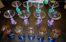 Lot Of 13 TGI Fridays Goblets and TGI Friday Cactus Margarita Glasses An Coyote