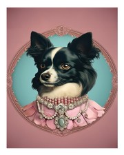 Elegant Dog Portrait Wall Art Poster   Vintage Style Decor Home Decor