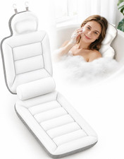 Full Body Bath Pillow for Bathtub, White 52" x 17"  Extra Thick, Adjustable